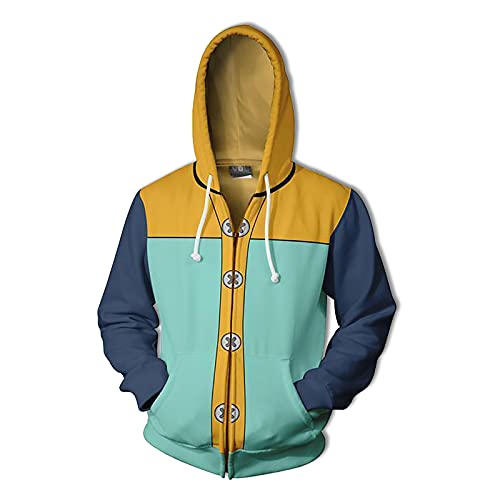 Unisex Anime The Seven Deadly Sins Kapuzenpulli mit Reißverschluss Meliodas Graphics Langarm Pullover King Cosplay Sweatshirt von XSLGOGO