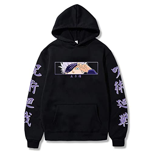 XSLGOGO Anime Jujutsu Kaisen Hoodie Gojo Satoru Pullover Japanischer Anime Manga Jujutsu Kaisen Gojo Hoodie Cosplay Kostüm Jumper Für Fans von XSLGOGO