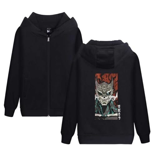 XSLGOGO Anime Kaiju No.8 Bluse Oversize Fit Body Anime Gedruckt Einfache Zip Up Kapuzenpulli von XSLGOGO