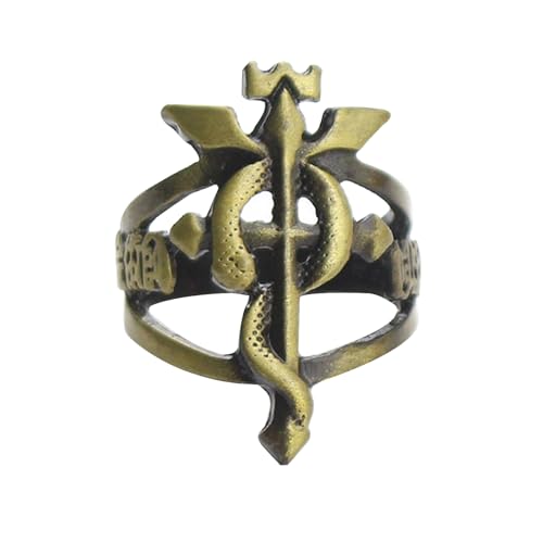 XSLGOGO Anime Peripherie Alchemist Ring Elric Edward Elric Alphonse Serpentine Bioroid Sealing Array Ring von XSLGOGO