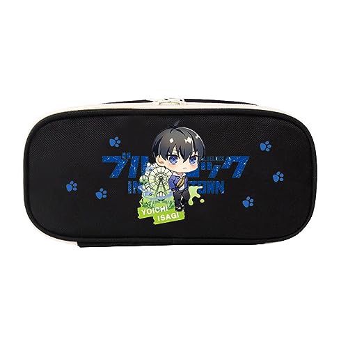 XSLGOGO Blaues Schloss Anime Federmäppchen mit Schreibwaren Großes Fassungsvermögen Federtasche Tragbar Büro Schreibwaren Makeup Tasche für Mädchen und Jungen von XSLGOGO