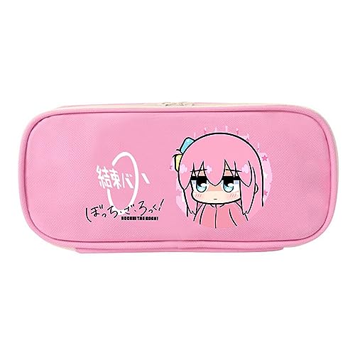 XSLGOGO Bocchi The Rock Anime Pencil Case mit Schreibwaren Große Kapazität Pencil Bag Portable Office Stationery Makeup Bag für Mädchen und Jungen von XSLGOGO