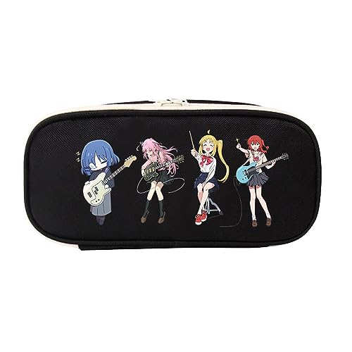 XSLGOGO Bocchi The Rock Anime Pencil Case mit Schreibwaren Große Kapazität Pencil Bag Portable Office Stationery Makeup Bag für Mädchen und Jungen von XSLGOGO