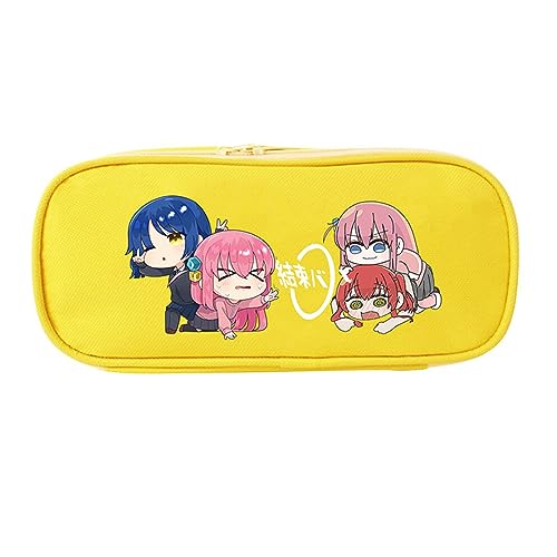 XSLGOGO Bocchi The Rock Anime Pencil Case mit Schreibwaren Große Kapazität Pencil Bag Portable Office Stationery Makeup Bag für Mädchen und Jungen von XSLGOGO