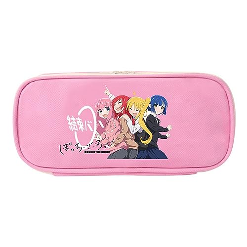 XSLGOGO Bocchi The Rock Anime Pencil Case mit Schreibwaren Große Kapazität Pencil Bag Portable Office Stationery Makeup Bag für Mädchen und Jungen von XSLGOGO