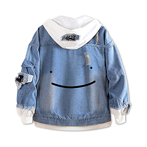 XSLGOGO Dreamwastaken Dream Smile Merch Gefälschte Zwei Denim Jacken Langärmelige lässige Strickjacke Lose Denim Sweatshirt für Frauen Männer von XSLGOGO