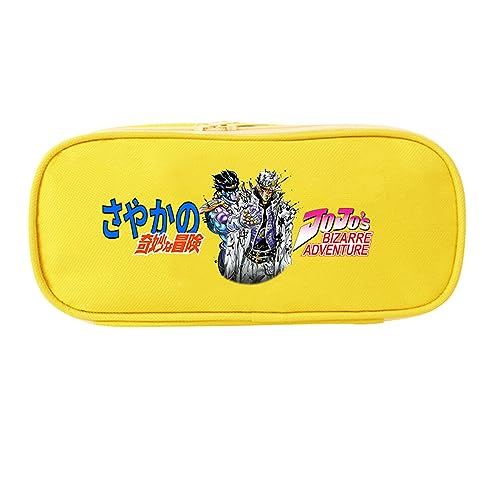 XSLGOGO JoJo's Bizarre Adventure Anime Federmäppchen mit Schreibwaren Großes Fassungsvermögen Federtasche Tragbar Büro Schreibwaren Makeup Tasche von XSLGOGO