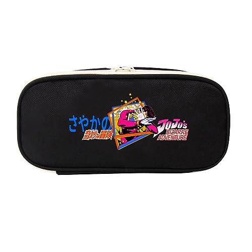 XSLGOGO JoJo's Bizarre Adventure Anime Federmäppchen mit Schreibwaren Großes Fassungsvermögen Federtasche Tragbar Büro Schreibwaren Makeup Tasche von XSLGOGO