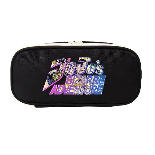 XSLGOGO JoJo's Bizarre Adventure Anime Federmäppchen mit Schreibwaren Großes Fassungsvermögen Federtasche Tragbar Büro Schreibwaren Makeup Tasche von XSLGOGO