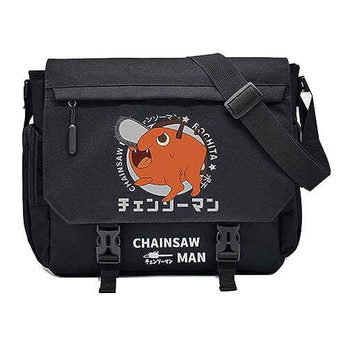 XSLGOGO Kettensäge Mann Student Leichtgewicht Schultertasche Power Print Multifunktion Crossbody Denji Out Tragbare Umhängetasche von XSLGOGO