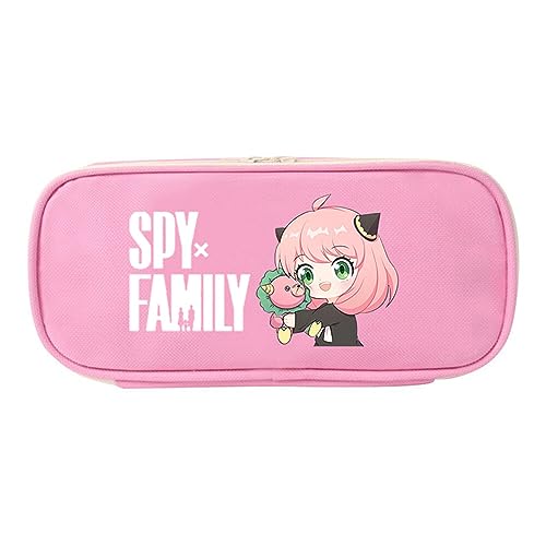 XSLGOGO Spy×Family Anime Federmäppchen mit Schreibwaren Großes Fassungsvermögen Federtasche Tragbar Büro Schreibwaren Makeup Tasche für Mädchen und Jungen von XSLGOGO