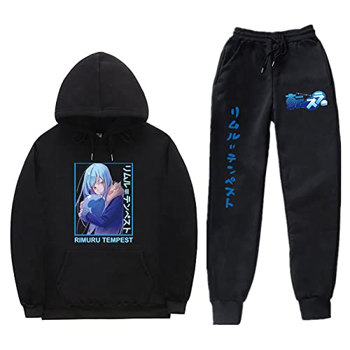 XSLGOGO That Time I Got Reincarnated as a Slime HoodiePants Zwei Sets Unisex Freizeit Lose Sweatshirt Jogginghose Anime Rimuru Tempest Cosplay Hoodie Jogginghose Anzug von XSLGOGO