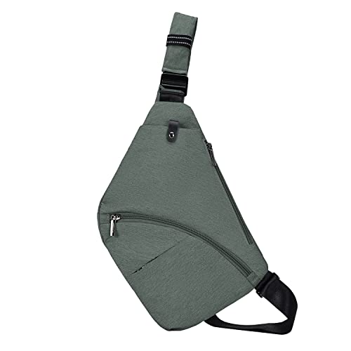XSY Herren Schultertasche Damen Brustbeutel Sportarten Umhaengetasche Reisen Brusttasche Wasserfeste Schwarz Grau Grün von XSY