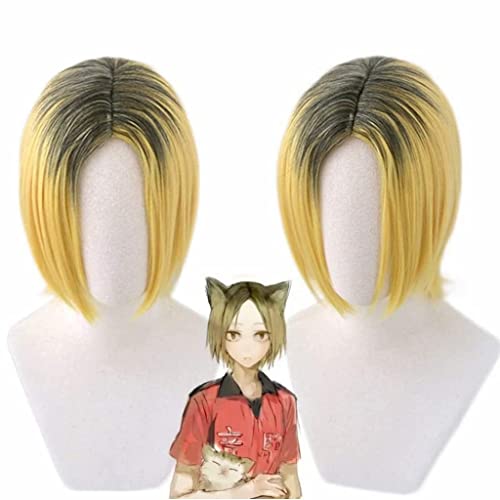 Cosplay Kenma Kozume Perücke kurz gelb Kostüm Spiel Perücken Halloween Kostüme Haar von XSYMX