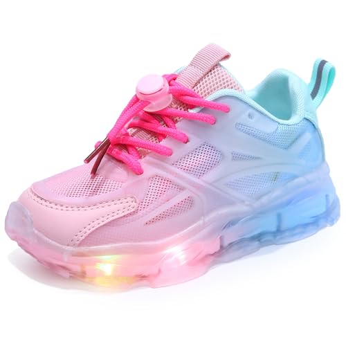 XSportmode Led schuhe kinder, blinkende schuhe jungs leuchtschuhe mädchen kinderschuhe mit licht Leichte, rutschfeste und atmungsaktive Turnschuhe for Frühling und Sommer 21-36(Rosa,34 EU) von XSportmode