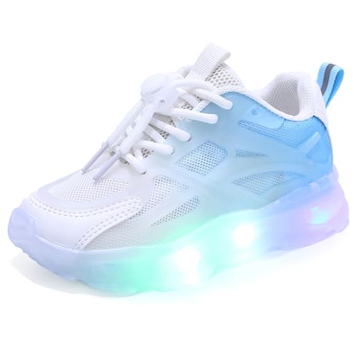 XSportmode Led schuhe kinder, blinkende schuhe jungs leuchtschuhe mädchen kinderschuhe mit licht Leichte, rutschfeste und atmungsaktive Turnschuhe for Frühling und Sommer 21-36(Weiß,36 EU) von XSportmode