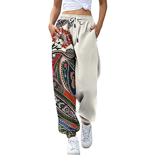 Caprihose Damen Dicke Strumpfhosen Damen Damen Caprihose Sommer 3/4 Jeans Damen high Waist Baggy grau yogahose Damen Hosen Damen Baggy Hose Damen Sommer Culotte Damen Sommer jewelly Jeans Damen h von XTBFOOJ