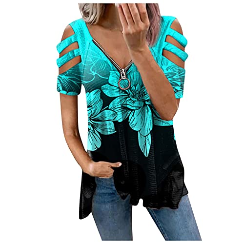 Female Oberteil mit Langen Ärmeln Print Damen Valueweight T Lady-fit T-Shirt Damen Top Singlet Noos Damen Shirt Langarm V-Ausschnitt Basic Oberteile Button Casual Pullover Einfarbig Langarmshirt von XTBFOOJ