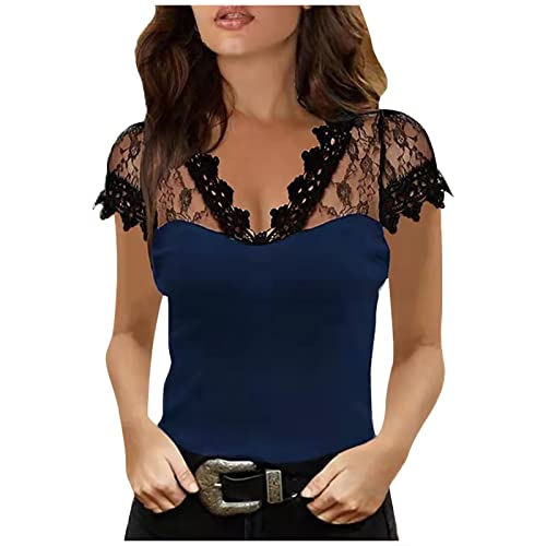 Shirt Damen Sommer t Shirt Damen weihnachtsbluse Damen Neckholder top Damen Tshirt Damen Kurzarm elegant Tshirt Herren unterziehrolli Strass top Longshirt Damen Kurzarm XXL von XTBFOOJ