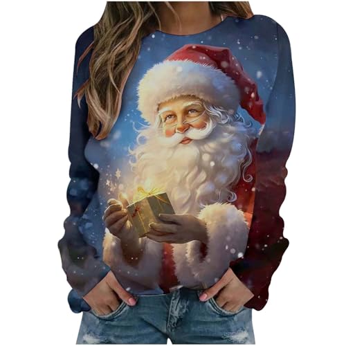 Weihnachtspullover led Sweatshirt Jacke Damen mit Kapuze Christmas Geweih plüschjacke blusen Kordel für Hoodie weißes Shirt Damen Strickmantel mit Kapuze von XTBFOOJ