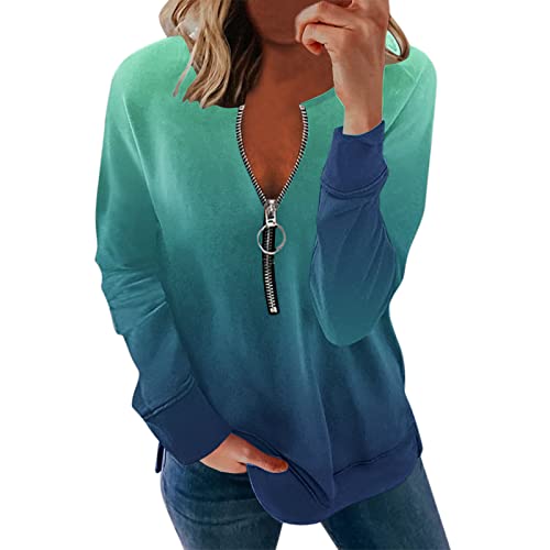 XTBFOOJ Damen Bekleidung Herbst Pullover mit Kragen Oversize-Kleid sexy Pullover Damen Pullover bunt Damen cordbluse Tshirt Damen Langarm locker damensweatshirt Langarm t Shirt grau von XTBFOOJ