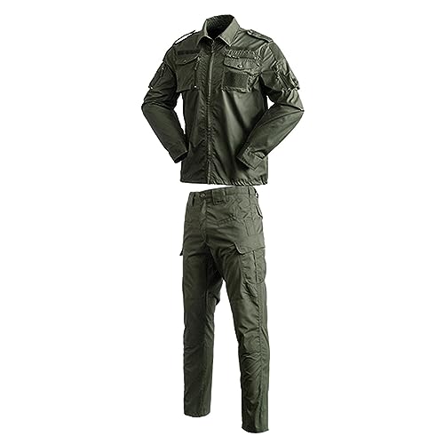 XTBFOOJ Männlicher Frühlings-Sommer-Zweiteiler aus Baumwolle, einfarbig, Reversknopf, Jacquard, kurze Ärmel und Schnürshorts Fellweste Herren Activewear Sweatsuits Set Jumpsuit Herren Joggingsanzug von XTBFOOJ