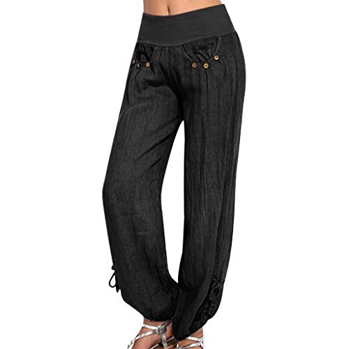 XTBFOOJ Sommerhose Damen leicht Baggy Jeans Damen lockere Hosen Damen Sommer Caprihose Damen Sommer leicht Jeggings Damen Pants Damen grüne Hose Damen Damen 3/4 Hose Sommer Palazzo Hose von XTBFOOJ