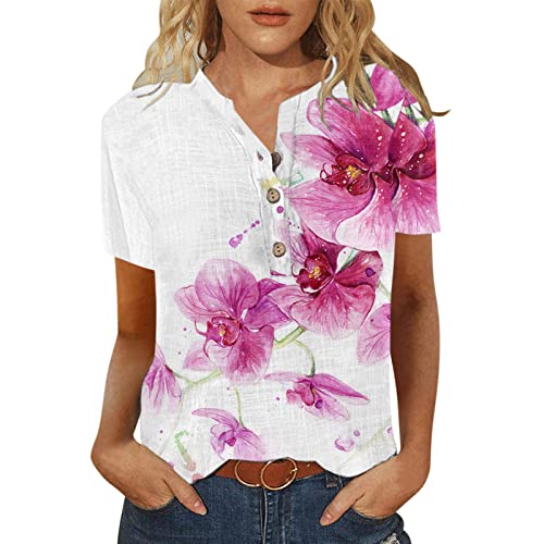 XTBFOOJ Tunika Baumwolle V Top Augennstern T-Shirt Damen Italy Tshirt V Ausschnitt Glitzer Oberteil Damen Kleidung Online Longbluse S Blusen Tunika Sommer Lang von XTBFOOJ