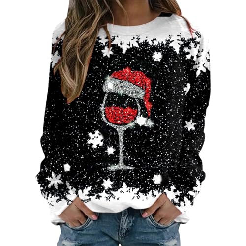 XTBFOOJ weihnachten pyjama zip up hoodie Lustige Weihnachtswichtel weihnachten kleidung jeans weste für damen clothes oversize damen oberteile tshirt rückenprint warme jacke damen von XTBFOOJ