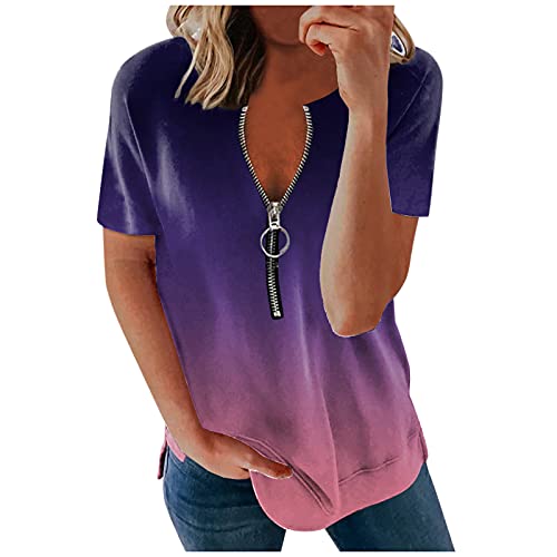 plisseehose Tshirt Damen Damen Tshirt Kurzarm Sommer Poncho Damen leicht Longshirt Damen Kurzarm lässig Damen c Neck t-Shirt Schmetterling top Langarmshirt Damen braun Damen Tops Sommer elegant von XTBFOOJ