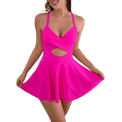 sexy unterwäsche für Frau Sport badeshirt uv Damen Kurzarm bauchweg one Piece Level up Badeanzug mädchen 164 high Waist Bikini Hosen Figurformender Badeanzug bauchweg Badeanzug pink stillsc von XTBFOOJ