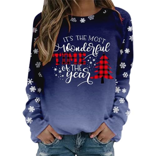 weihnachtspulli damen sweatjacke lang damen mit kapuze Drucken 3D Druck weihnachtshose warmer pullover damen damen große größen oberteil sportshirt damen kurzarm tshirt damen weiß wanderjacke damen von XTBFOOJ