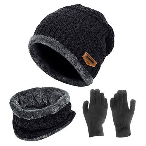 XTDMJ Wintermütze, Schal und Touchscreen Handschuhe Set - Warme Strickmütze 3-in-1 Winter-Set für Herren und Damen - Unisex für Outdoor Sport XTDMJ Wintermütze, Schal und Touchscreen Handschuhe Set - Warme Strickmütze 3-in-1 Winter-Set für Herren und Damen - Unisex für Outdoor Sport von XTDMJ