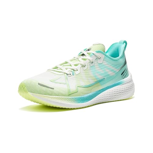 XTEP 2000 KM Herren Laufschuhe Bequeme tragbare Mode Sport Laufschuhe Zweitausend Kilometer Segel weiß/Jelly Green Size 43 von XTEP