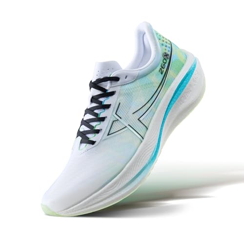 XTEP 260X Herren Laufschuhe Renntraining Carbon Plate Marathon Laufschuh Rebound über 85% Neu Weiß/Rasengrün/Himmelblau Size 42 von XTEP