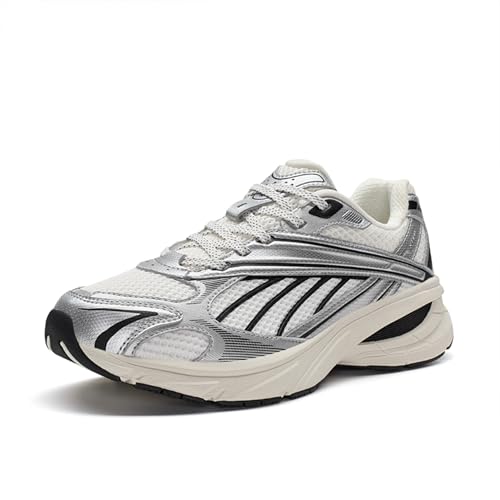 XTEP Kleine baskische Freizeitschuhe Frauen leichte Retro Laufschuhe Sportschuhe Papa Segel weiß/Schwarz Size 40 von XTEP