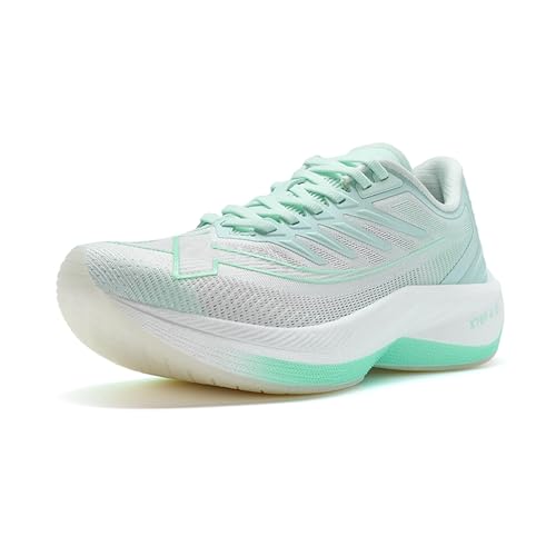 XTEP One-Piece Herren Laufschuhe Sommer Netz atmungsaktive Laufschuhe Schockdämpfer Sportschuhe Körper Test Schuh Schaumgrün/Segel weiß Size 43 von XTEP