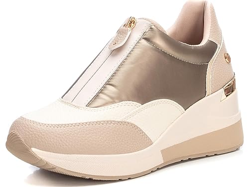 XTI Damen 141874 Sneaker, beige, 39 EU von XTI