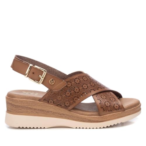 XTI - Sandalen Damen Taupe - Bequeme und vielseitige Schuhe - Casual Mode - Modell 14385202 (Größe 38) von XTI