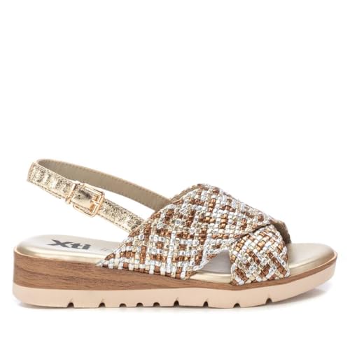 XTI - Sandalen Damen Gold - Bequeme und vielseitige Schuhe - Casual Mode - Modell 14394701 (Größe 41) von XTI