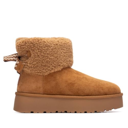 XTI - Freizeitstiefeletten Damen Kamel - Bequeme und vielseitige Schuhe - Casual Mode - Modell 14460202 (Größe 40) von XTI