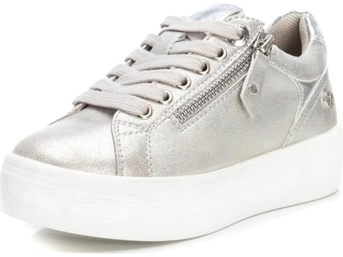 XTI - Sneaker mit Reißverschluss für Mädchen, Farbe: Gold, Größe: 31, silber, 32 EU von XTI