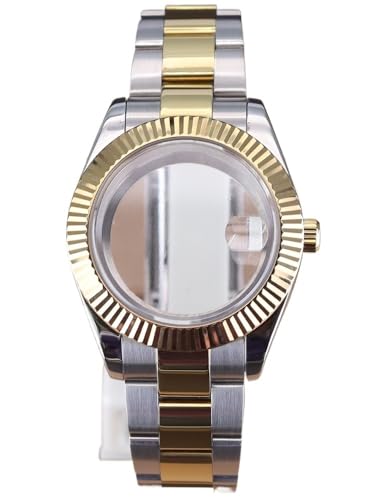 XTINKOPW 1 Stück 36 mm/40 mm Luxus-Uhrengehäuse for Herren mit geriffeltem Armband, Teile for Datejust Nh35 Nh36 Nh38 Eta2824 Miyota 8215 Uhrwerk, 28,5 mm Zifferblatt(Glass Cover 1,36mm NH35 NH36) von XTINKOPW