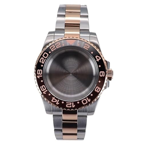 XTINKOPW 1 Stück 40 mm Herrenuhr 20 mm Armband Set Gehäuse for Nh35 Nh36 ETA 2824 Miyota 8215 Uhrwerk 28,5 mm(Rose Gold,Miyota 8215) von XTINKOPW