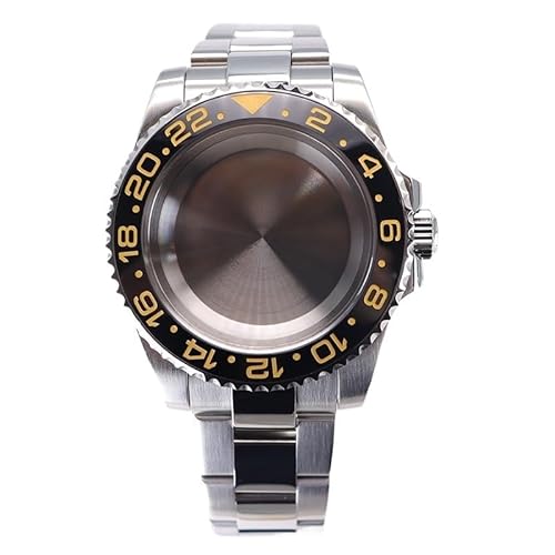 XTINKOPW 1 Stück 40 mm Herrenuhr Nh36 Gehäuse Armband Glas for NH35 NH36 4R36 Miyota 8215 2824 Uhrwerk 28,5 mm Zifferblatt GMT-Stil(Solid Cover 6,ETA 2824) von XTINKOPW