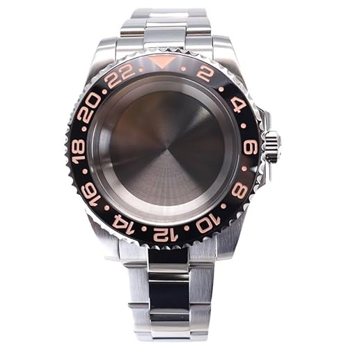 XTINKOPW 1 Stück 40 mm Herrenuhr Nh36 Gehäuse Armband Glas for NH35 NH36 4R36 Miyota 8215 2824 Uhrwerk 28,5 mm Zifferblatt GMT-Stil(Solid Cover10,ETA 2824) von XTINKOPW