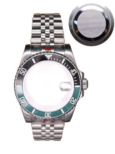 XTINKOPW 1 Stück 40 mm Nh35 Uhrengehäuse-Armband Kristall for Nh35 Nh34 NH36 NH38 ETA 2824 Miyota 8215 Uhrwerk GMT Zweifarbige Lünette(#M14/24,Miyota 8215) von XTINKOPW