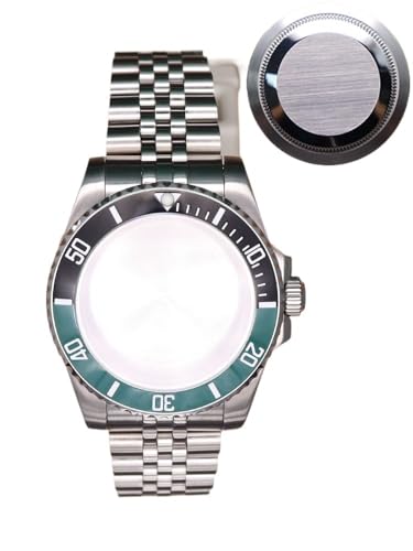 XTINKOPW 1 Stück 40 mm Nh35 Uhrengehäuse-Armband Kristall for Nh35 Nh34 NH36 NH38 ETA 2824 Miyota 8215 Uhrwerk GMT Zweifarbige Lünette(27J#,Miyota 8215) von XTINKOPW