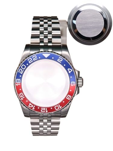 XTINKOPW 1 Stück 40 mm Nh35 Uhrengehäuse-Armband Kristall for Nh35 Nh34 NH36 NH38 ETA 2824 Miyota 8215 Uhrwerk GMT Zweifarbige Lünette(5mm,ETA 2824) von XTINKOPW