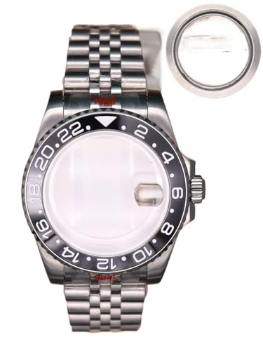 XTINKOPW 1 Stück 40 mm Nh35 Uhrengehäuse-Armband Kristall for Nh35 Nh34 NH36 NH38 ETA 2824 Miyota 8215 Uhrwerk GMT Zweifarbige Lünette(6mm,ETA 2824) von XTINKOPW